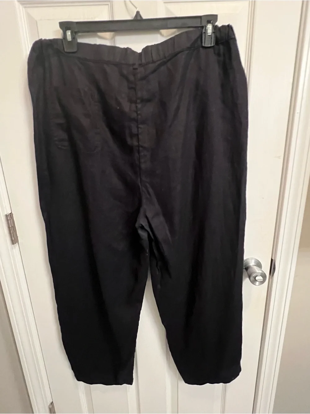 Quince 100% European Linen Pants Womens XL Black Pull On Beach Coastal Preppy